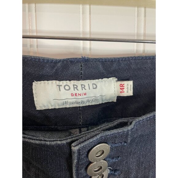 Torrid Denim Dark Wash Jeggings 14R Stretch Cotton Blend Skinny Fit Womens Pants - Picture 5 of 13